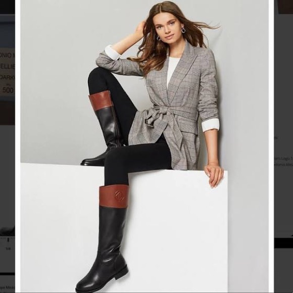 Antonio Melani Tall Genuine Leather Riding Equestrian Boots Size 5.5 - Picture 5 of 11